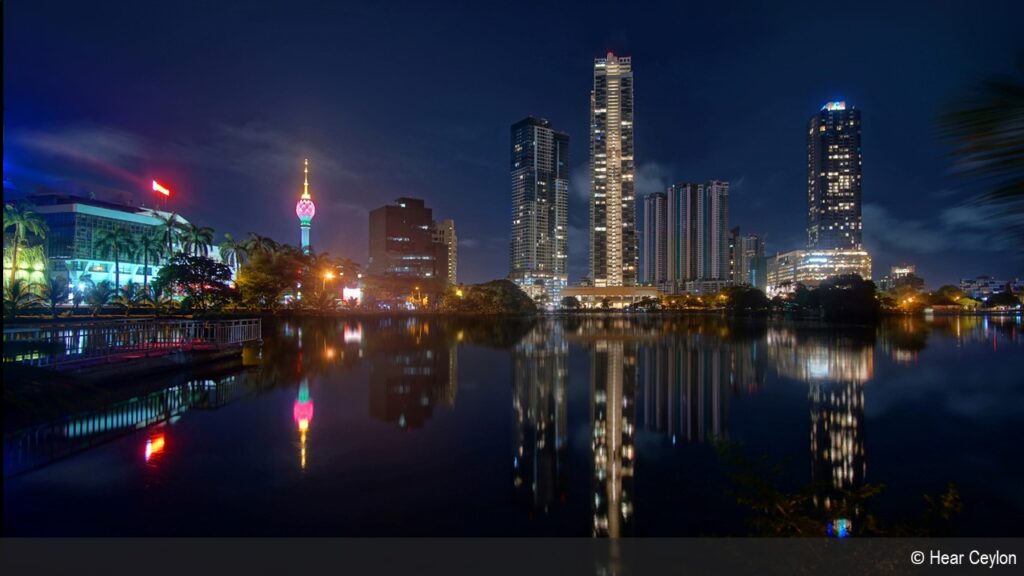 Colombo city night sky