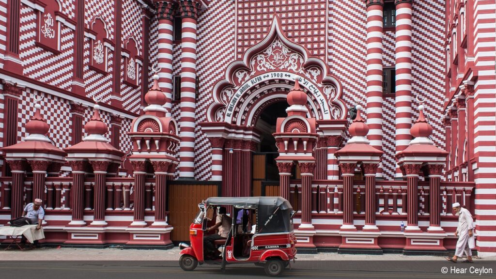 Red mosque entrance